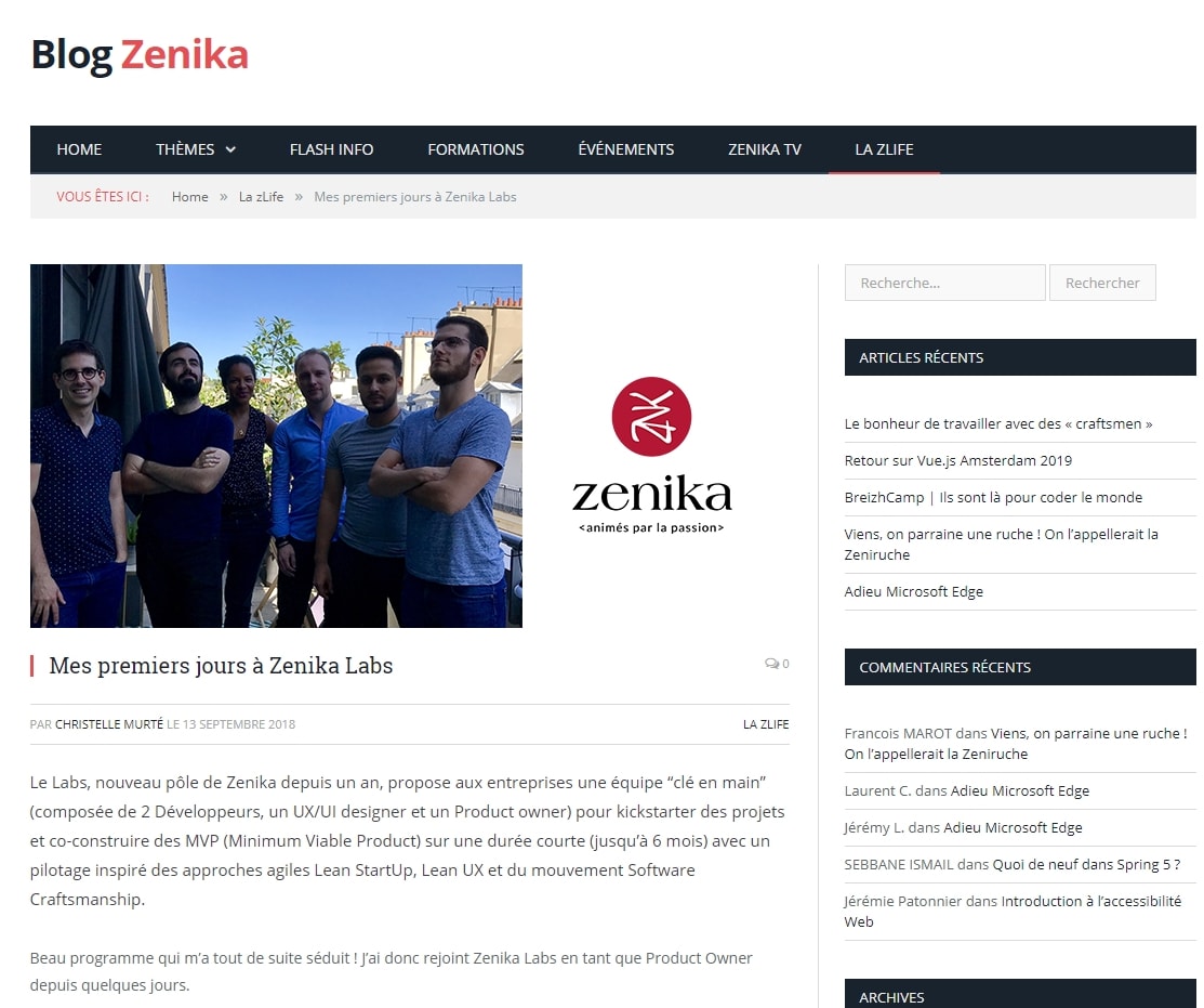 Article de Zenika