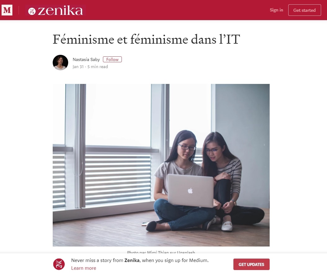 Article Zenika sur le féminisme