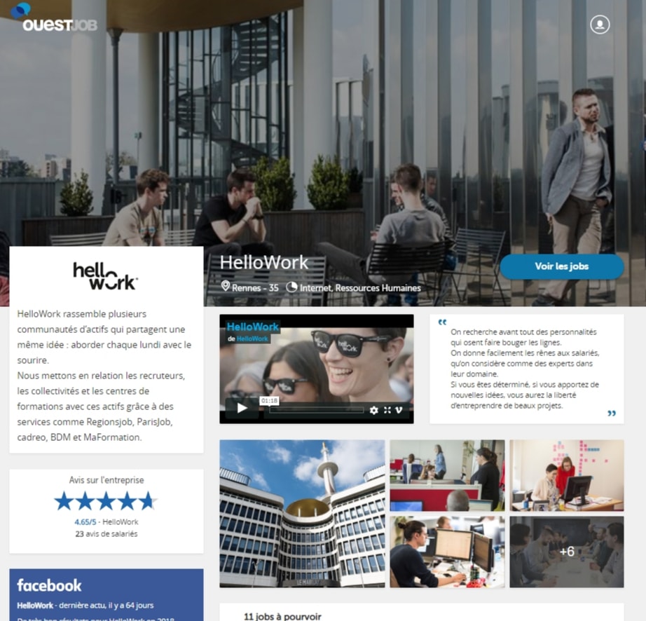 Page entreprise